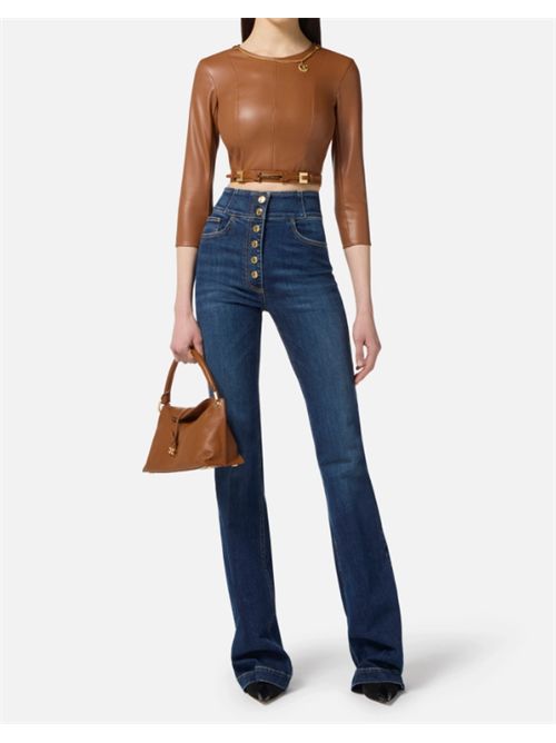 TOP WITH NECLACE AND CHARM ELISABETTA FRANCHI | MD00957E2EC1 Brown Sugar